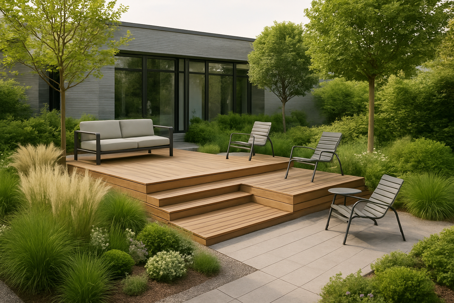 Création de terrasses et d'espaces de détente — JARDINS DE LA SÈVRE à Nantes